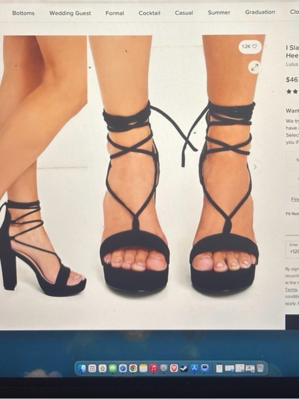 Lulu's Black Lace-Up Platform Block Heel Sandals